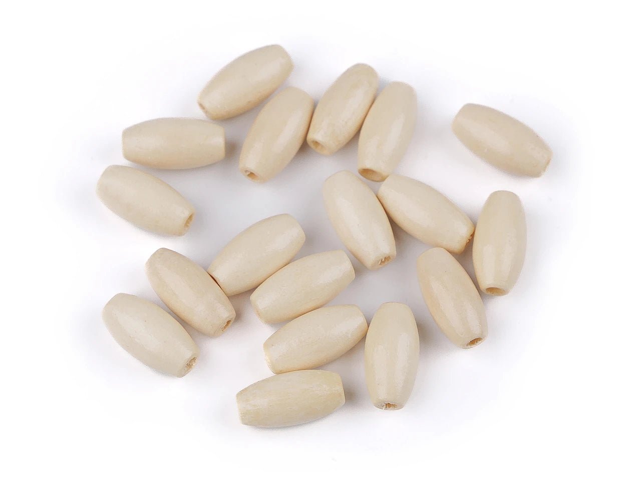 Wooden olive-shaped beads 7x15 mm – natural color |5 g.