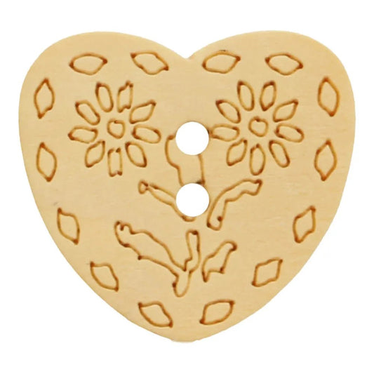 Wooden buttons 20 mm - heart