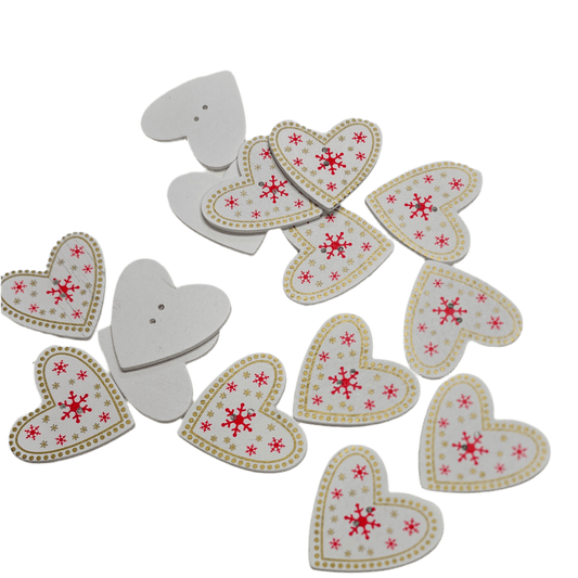 alt
Wooden button 35 mm - heart with snowflakes