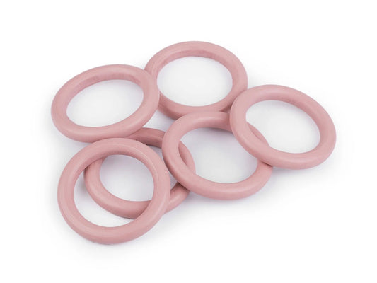 Image of Wooden ring Ø58 mm, 10 pcs - pink – available at Šarlotes audumi