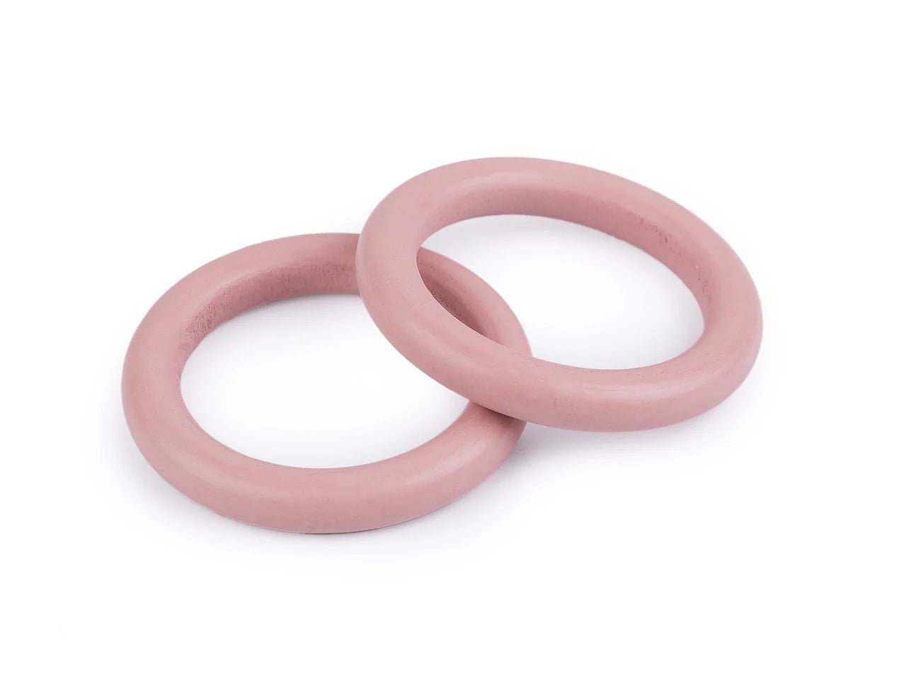 Image of Wooden rings Ø58 mm, 10 pcs - pink – available at Šarlotes audumi