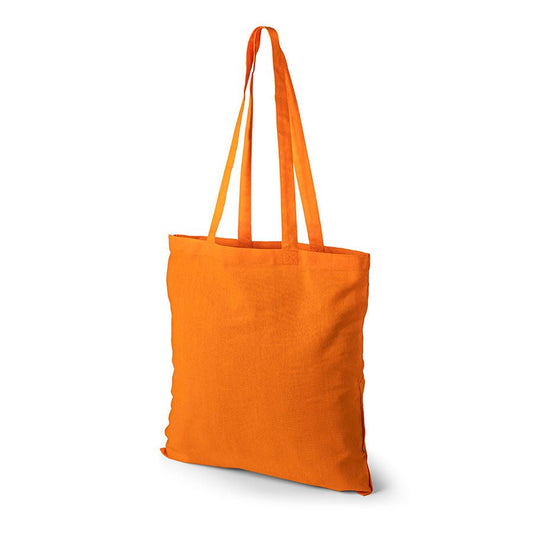 Image of cotton fabric bag with long handles 38 x 42 cm 140 g/m² - orange – available at Šarlotes audumi