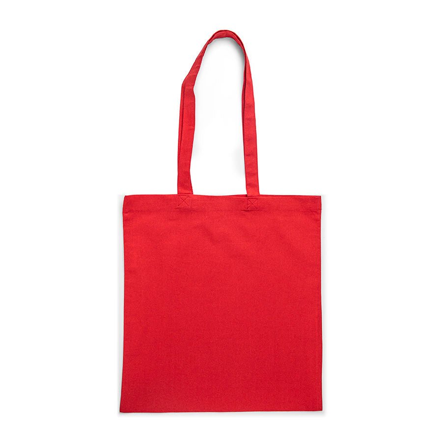 Image of a cotton tote bag with long handles 38 x 42 cm 140 g/m² - red – available at Šarlotes audumi