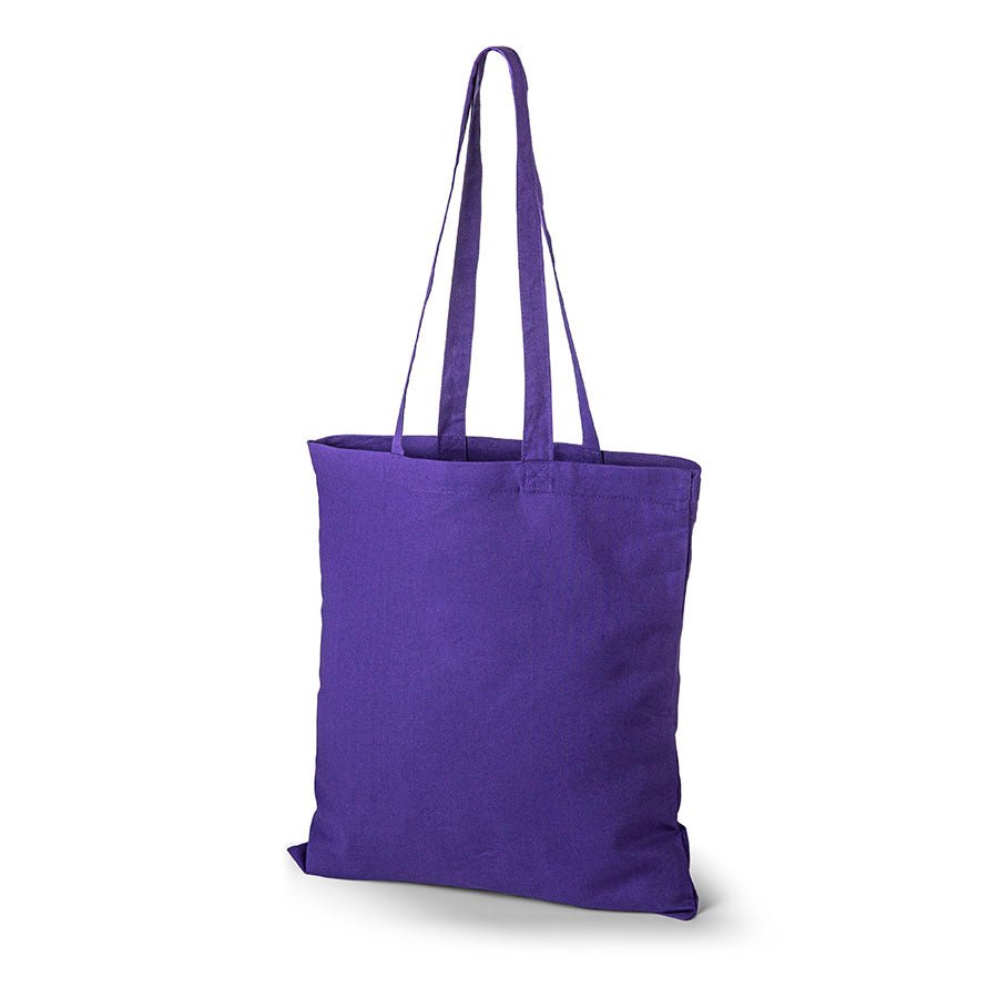 Image of a cotton fabric bag with long handles 38 x 42 cm 140 g/m² - dark lilac – available at Charlotte's Fabrics