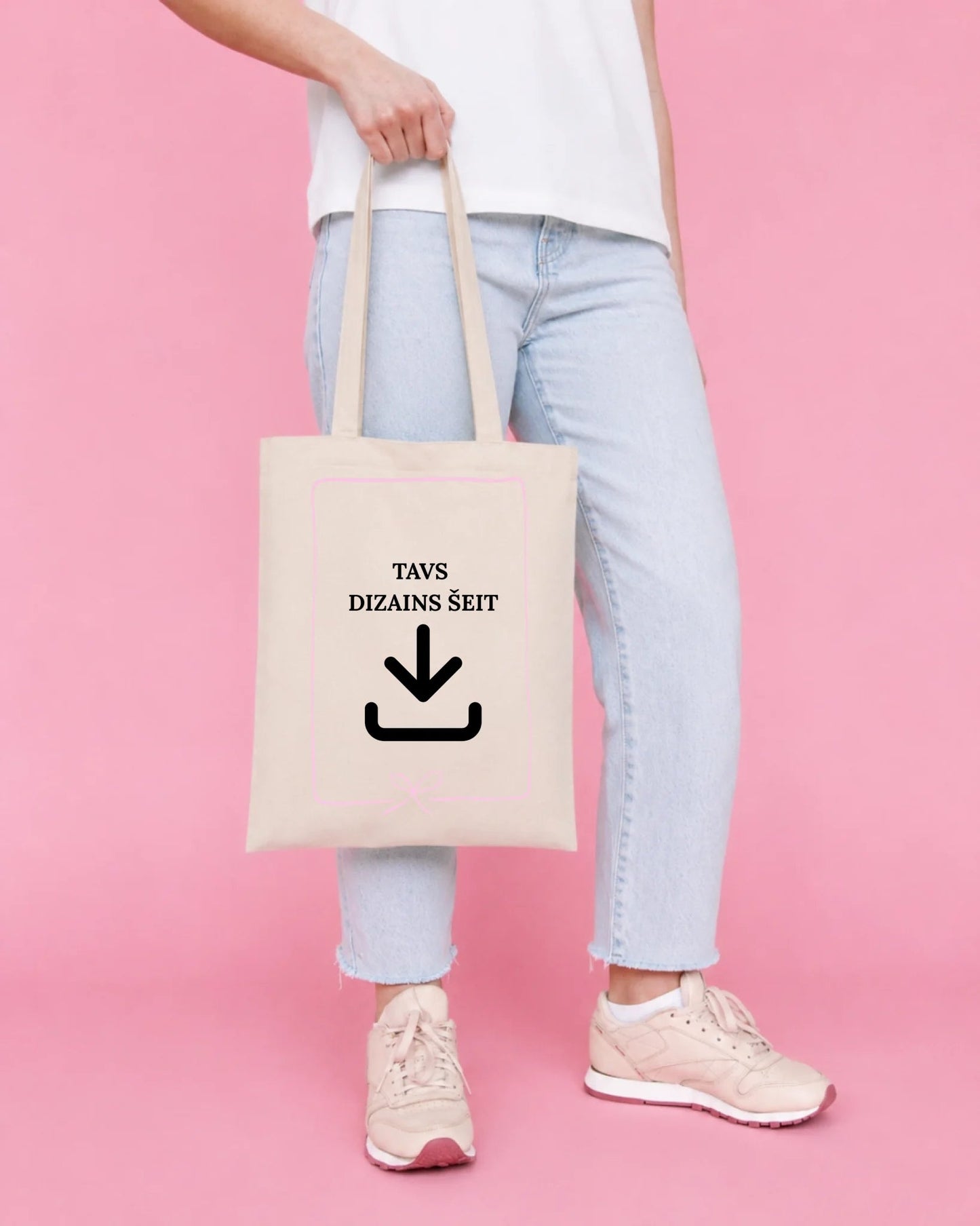 Cotton fabric bag with your print – available online at Šarlotes Audumi