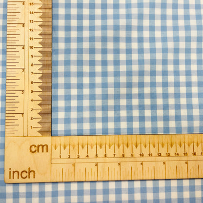 Cotton fabric - blue checkered 90 g/m²