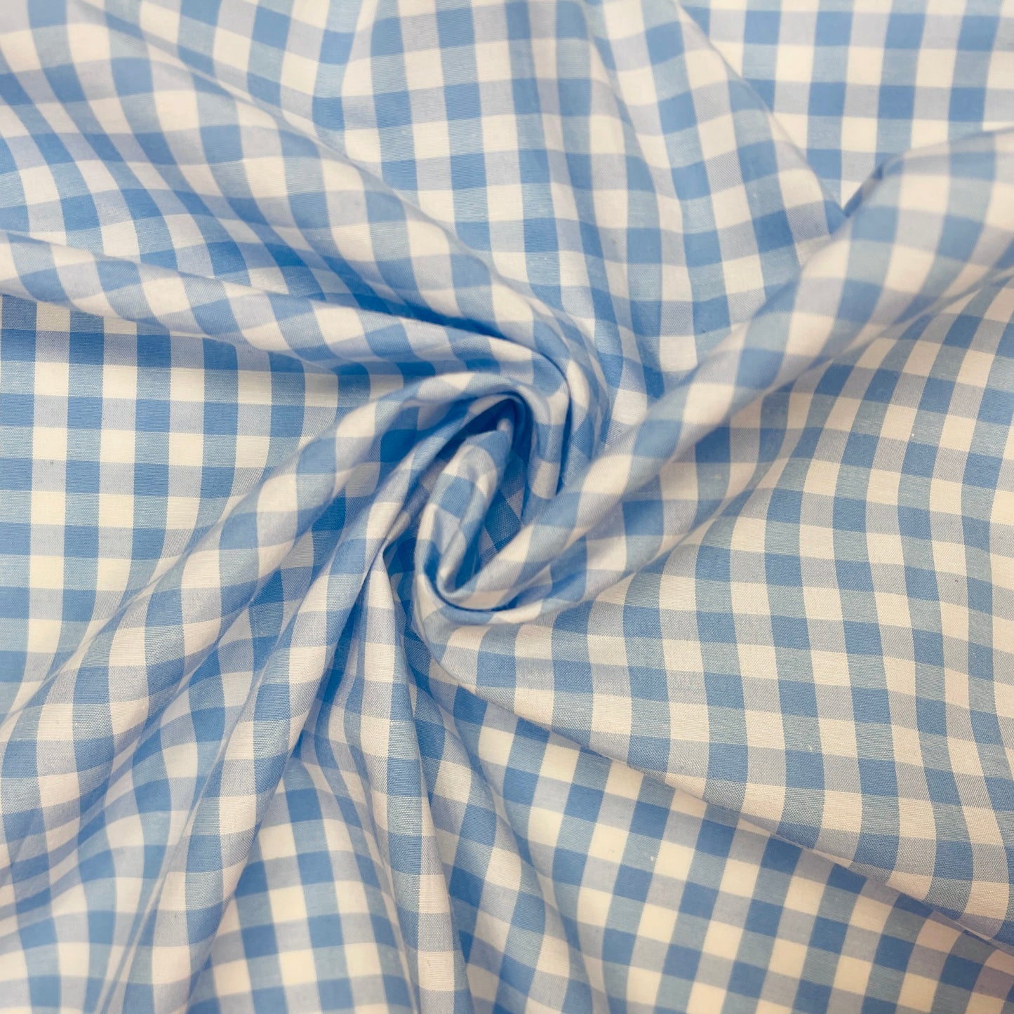 Cotton fabric - blue checkered 90 g/m²