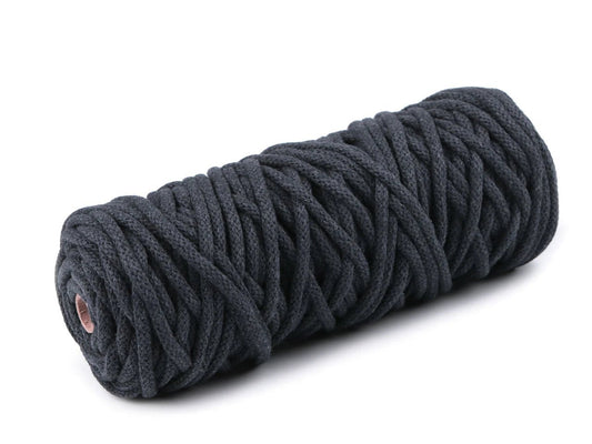 Cotton cord 5 mm - anthracite (50 m roll)