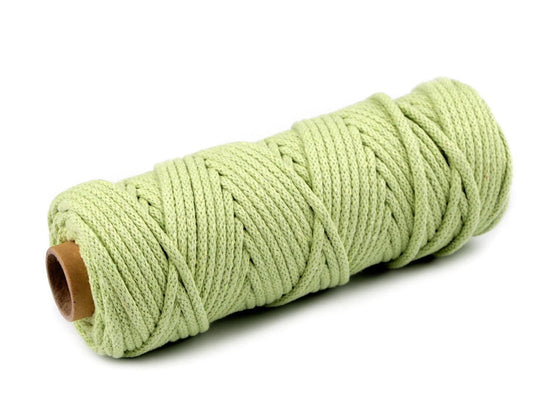 Cotton cord 5 mm - light green (24 m roll)