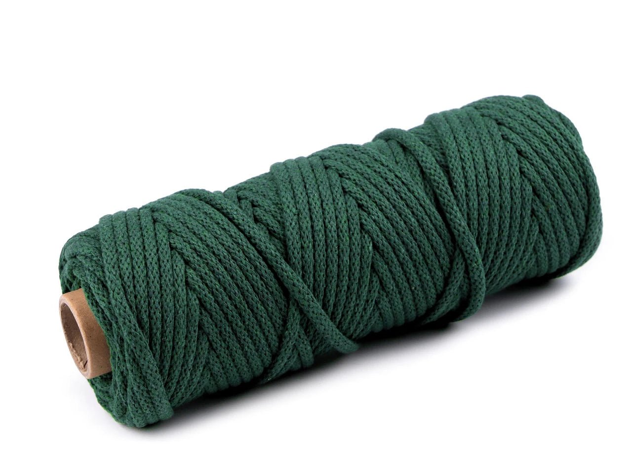 Cotton cord 5 mm - forest green (50 m roll)