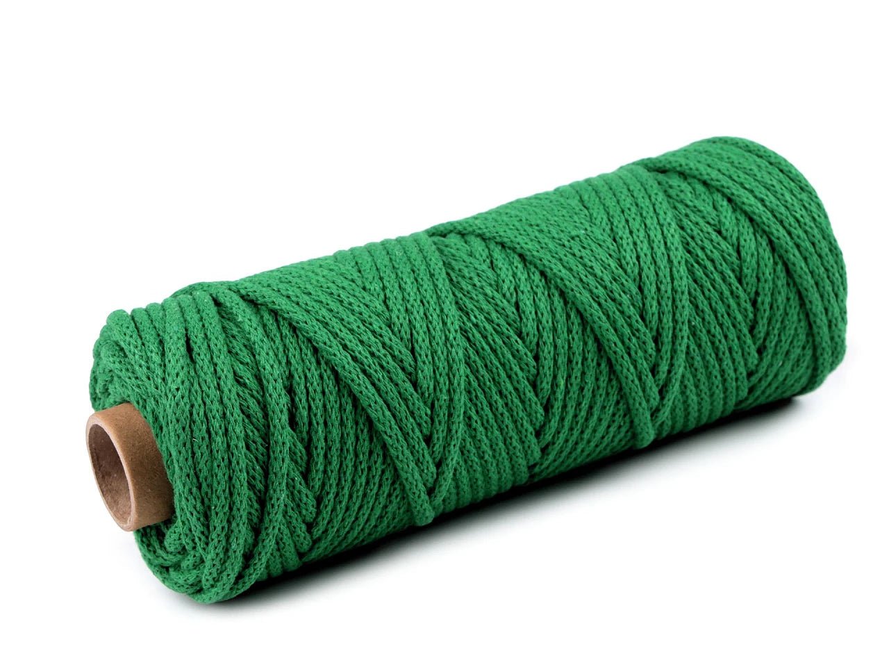 Cotton cord 5 mm - grass green (50 m roll)