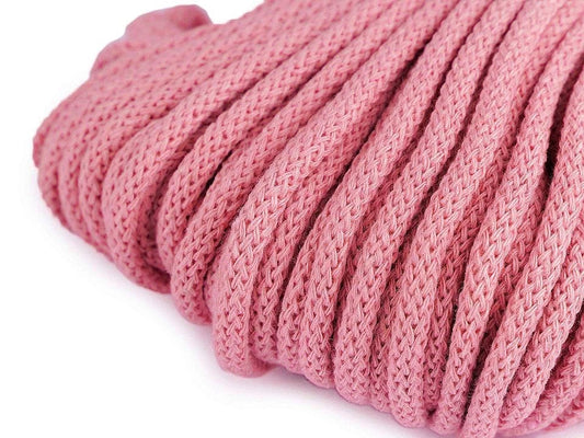 Cotton cord 5 mm (50 m pack) - bright pink