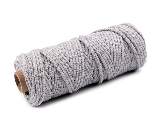 Cotton cord 5mm (50 m pack) - grey