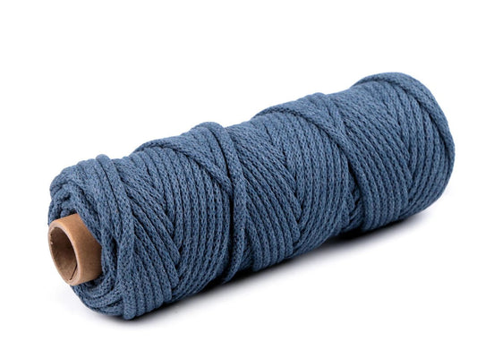 Cotton cord 5 mm (50 m roll) - smoky blue