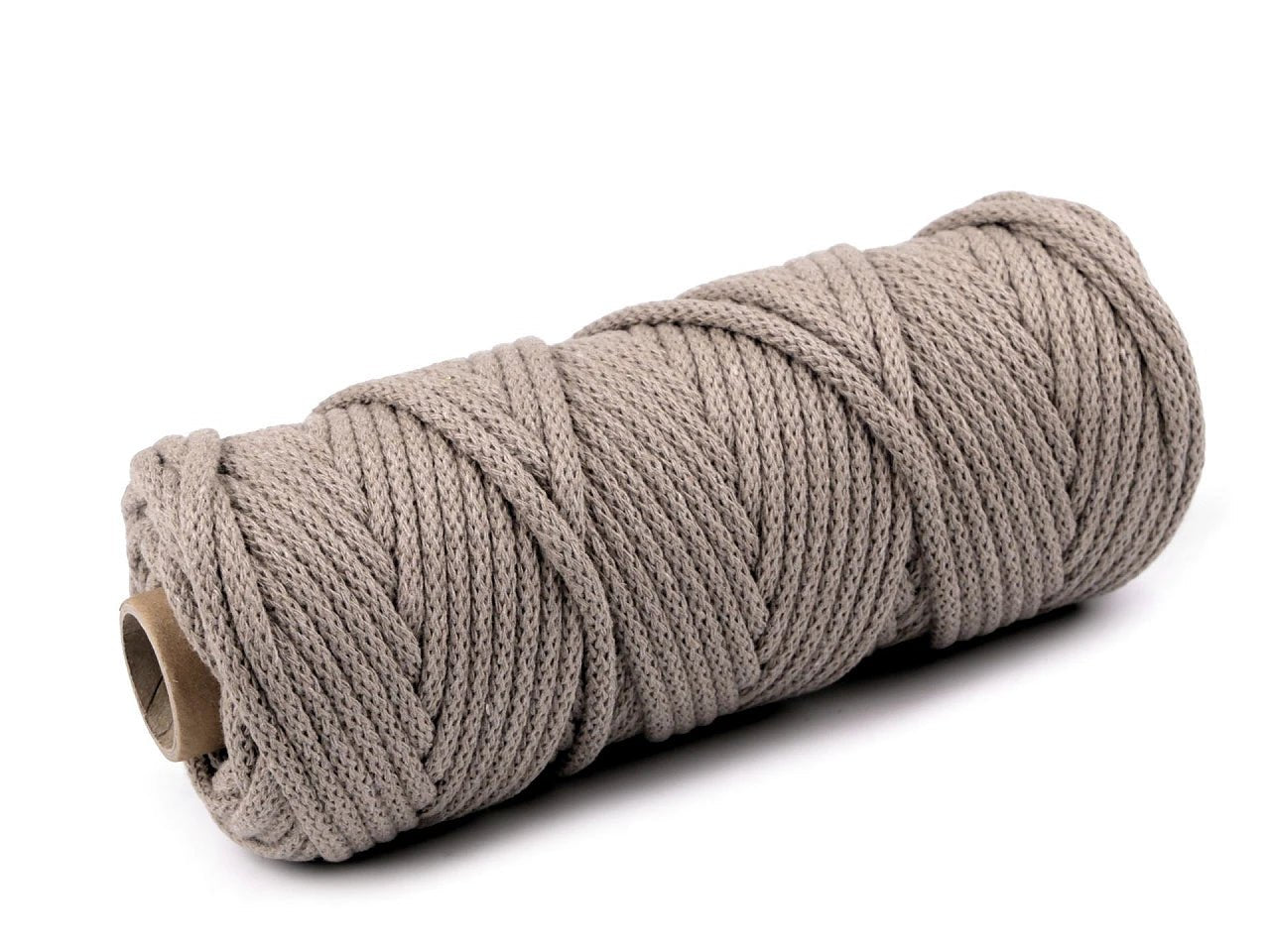 Cotton cord 5 mm - light brown (50 m roll)