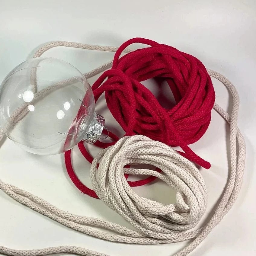 Cotton cord 5 mm - red (50 m roll)