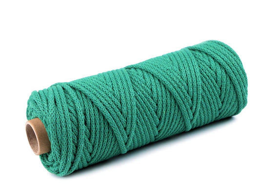 Cotton cord 5mm - turquoise green (50 m roll)
