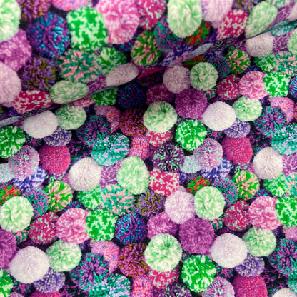Cotton loopback knit with insulation - pom-poms 280 g/m²