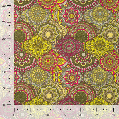 Attēls ar Kokvilnas cilpiņtrikotāža ar siltinājumu-mandalas – pieejams internetā Šarlotes audumi
