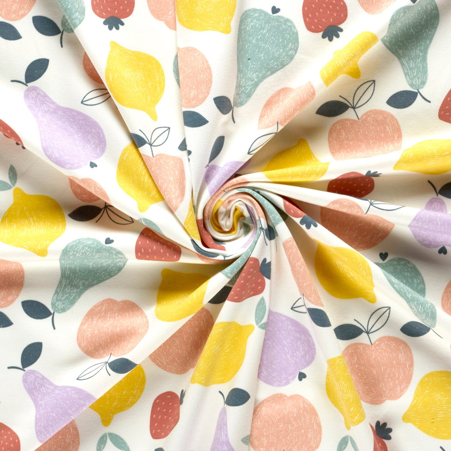 Image of cotton loopback knit - fruit 250 g/m² – available at Šarlotes audumi