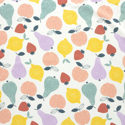 Image of cotton loopback knit - fruits 250 g/m² – available at Šarlotes audumi