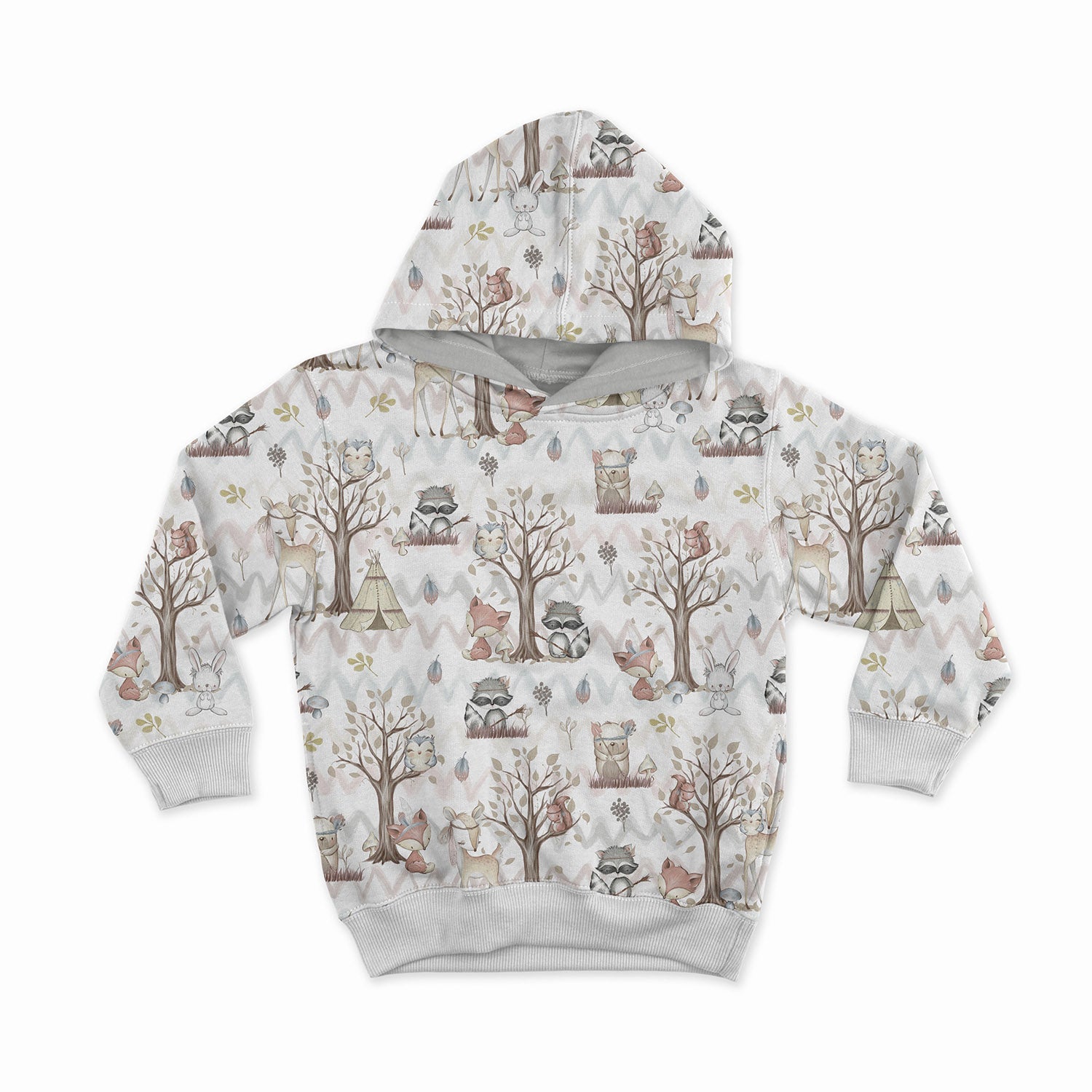 Cotton loopback knit - boho animals 250 g/m²