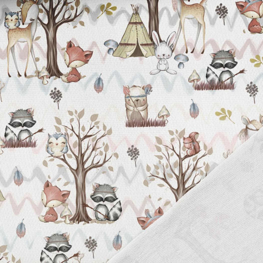Image of cotton loop-back knit - boho animals 250 g/m² | Design - 12 – available at Šarlotes audumi