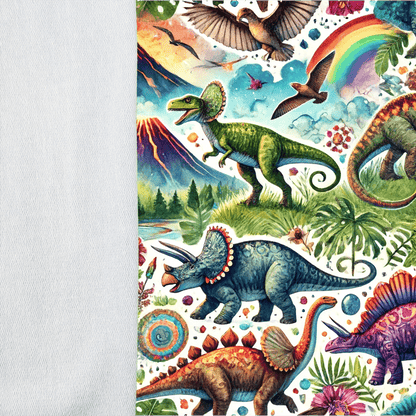 Cotton loopback knit - dinosaur world 260 g/m²