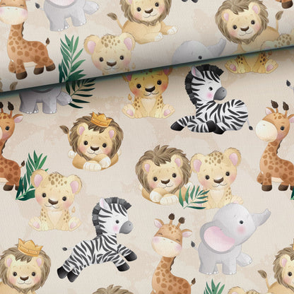 Cotton loopback knit - jungle babies 250 g/m²