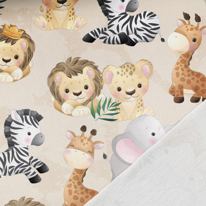 Cotton loop-knit fabric - jungle babies 250 g/m²