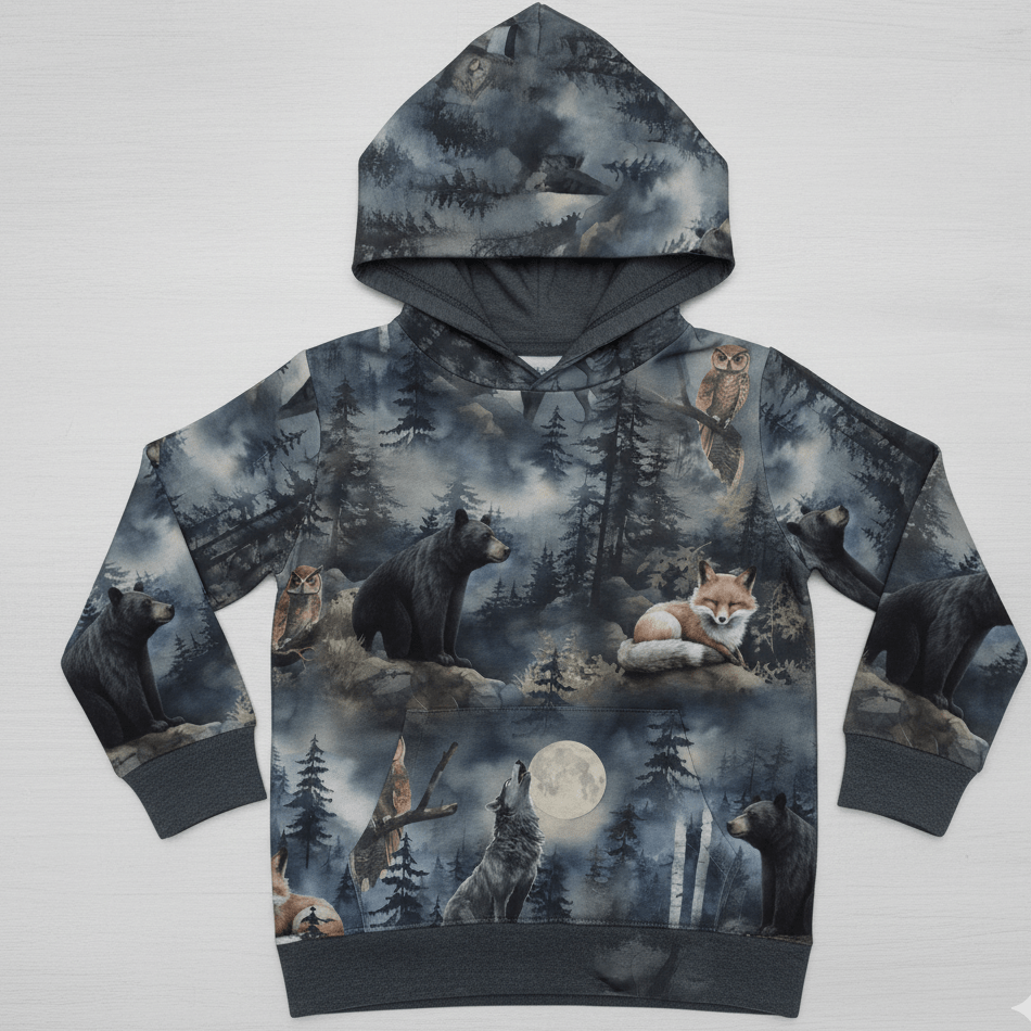 Image of cotton loopback knit - howling wolf 250 g/m² – available at Šarlotes audumi