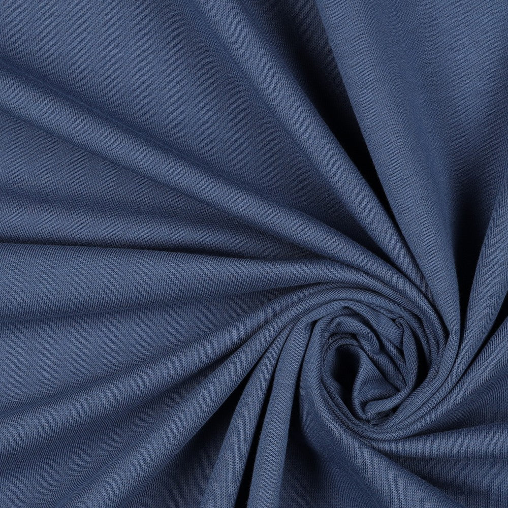 Cotton loopback knit-indigo 235 g/m² (GOTS cert.)