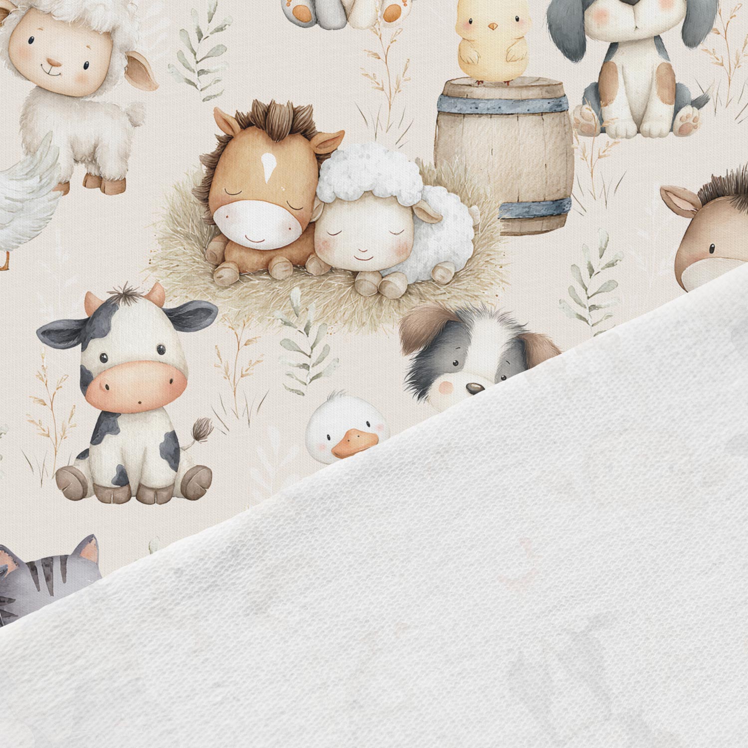 alt
Image with cotton loop-back knit - a cheerful group of farm friends 250 g/m² | Design - 02 – available at Šarlotes audumi