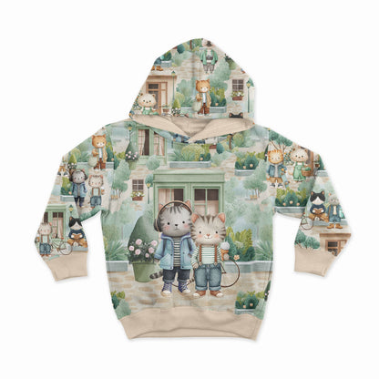 Image of cotton loopback knit - cat life in the city 250 g/m² – available at Charlote's Fabrics