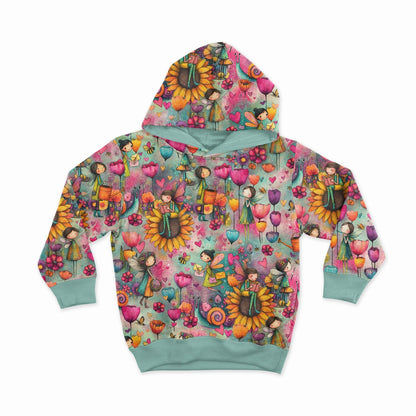 Image of cotton loopback knit - colorful fairies 250 g/m² – available at Šarlotes audumi