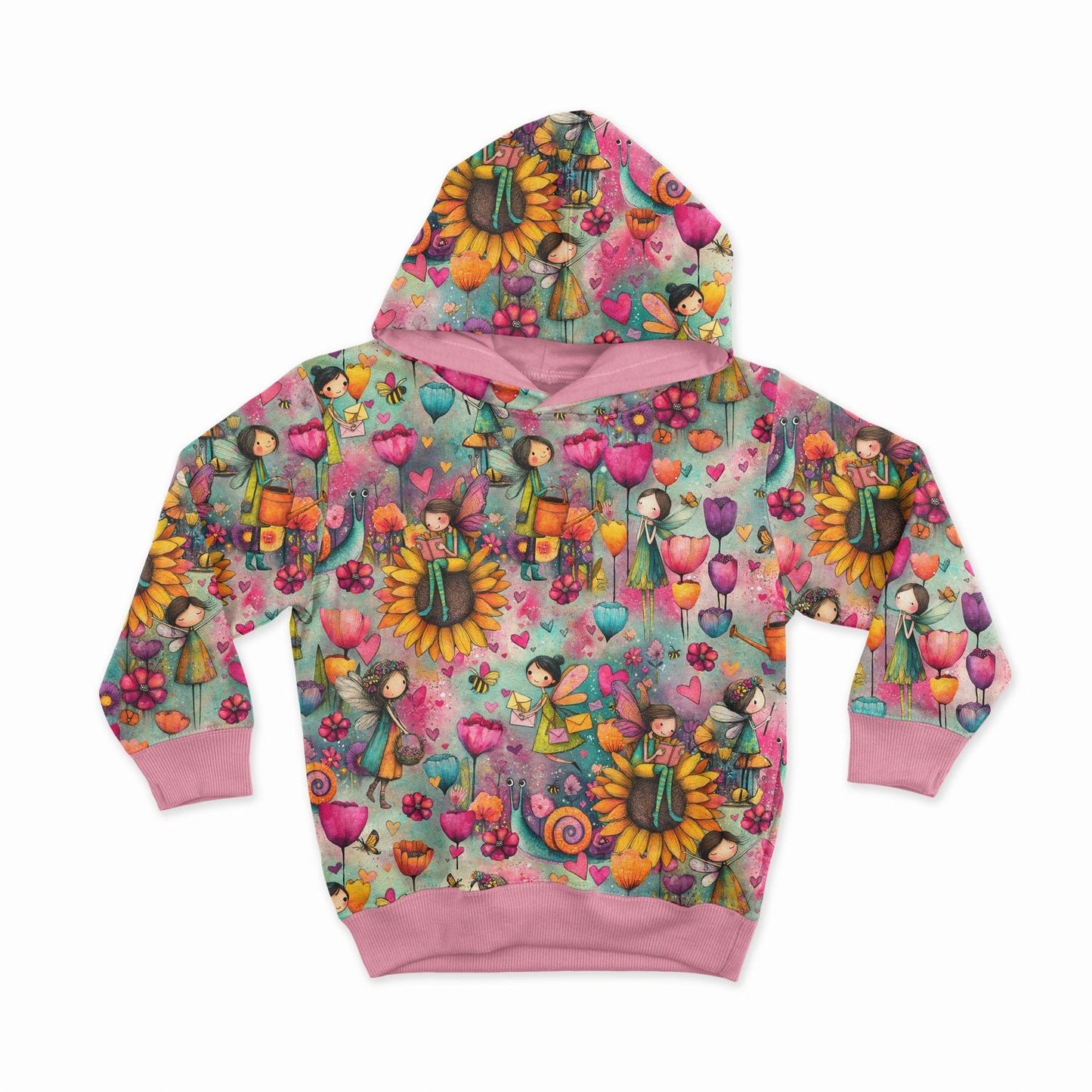 Image of cotton loopback knit - colorful fairies 250 g/m² – available at Šarlotes audumi
