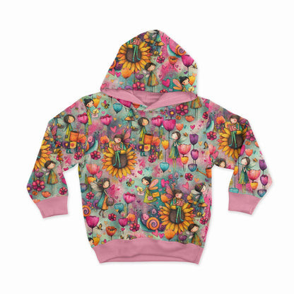 Image of cotton loopback knit - colorful fairies 250 g/m² – available at Šarlotes audumi