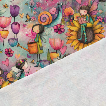 image of cotton loopback knit - colorful fairies 250 g/m² – available at Šarlotes audumi