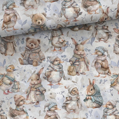 alt
Image with cotton loopback jersey - farm animals in winter 250 g/m² – available at Šarlotes audumi