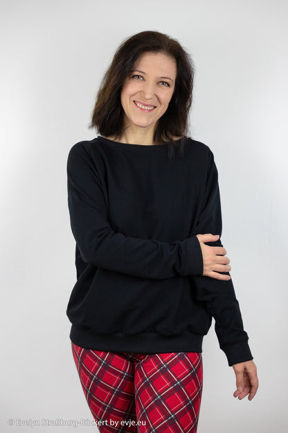Cotton loopback jersey - black 235 g/m² (GOTS certified)