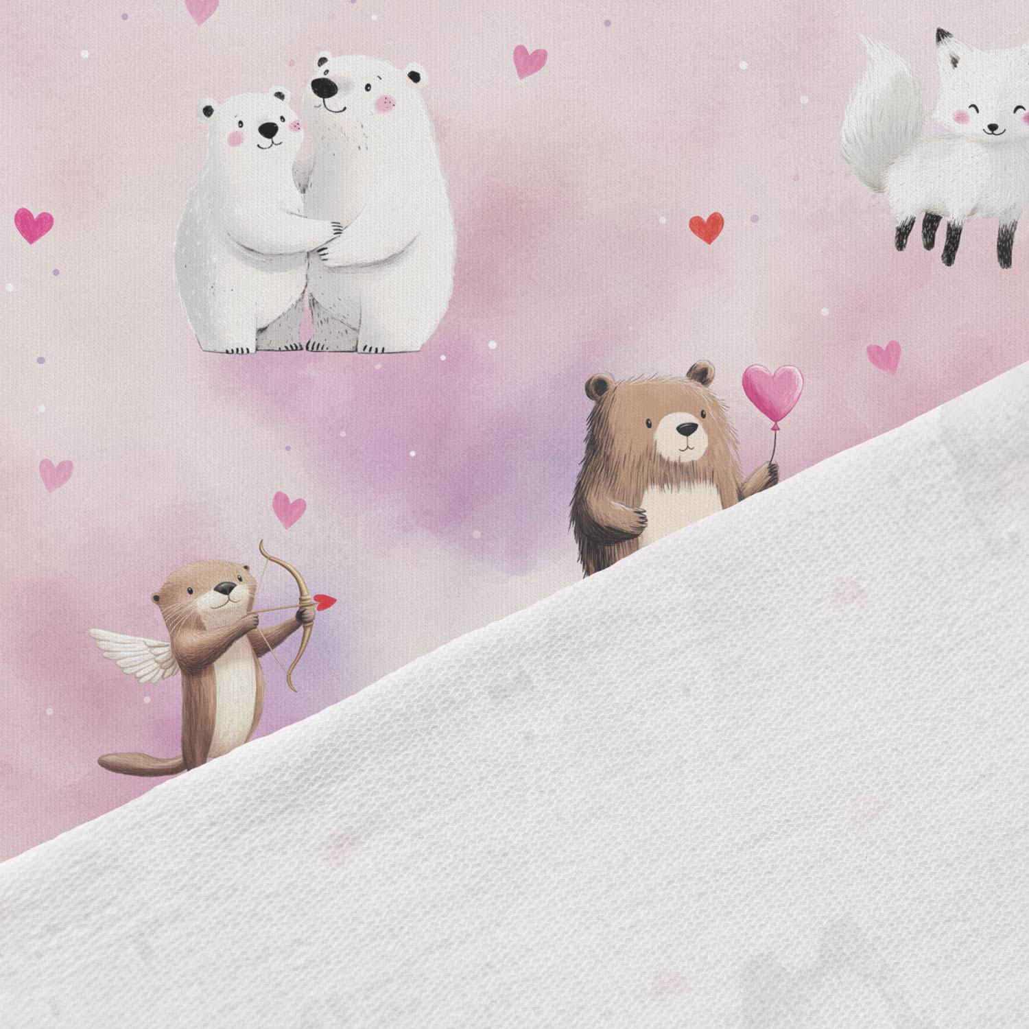 Image with cotton loopback knit - love is in the air 250 g/m² – available at Šarlotes audumi