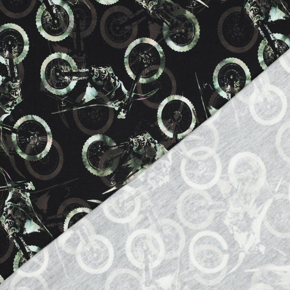 Cotton loopback knit - motorcycles 230 g/m²