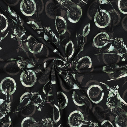 cotton loopback jersey - motorcycles 230 g/m²