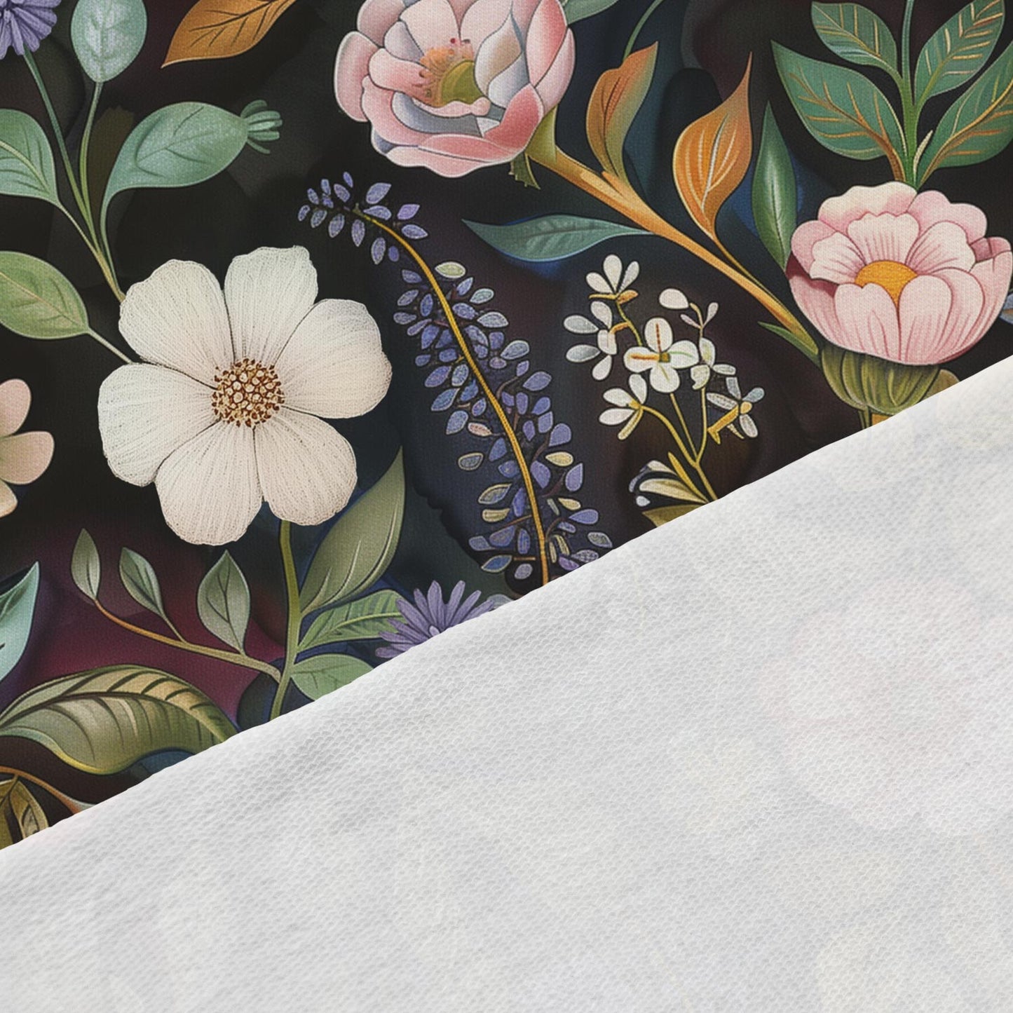 Image with cotton loopback knit - Mysterious Meadow 250 g/m² – available at Šarlotes audumi