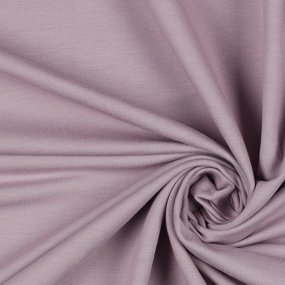 Cotton loop-knit fabric - powder pink 235 g/m² (GOTS certified)