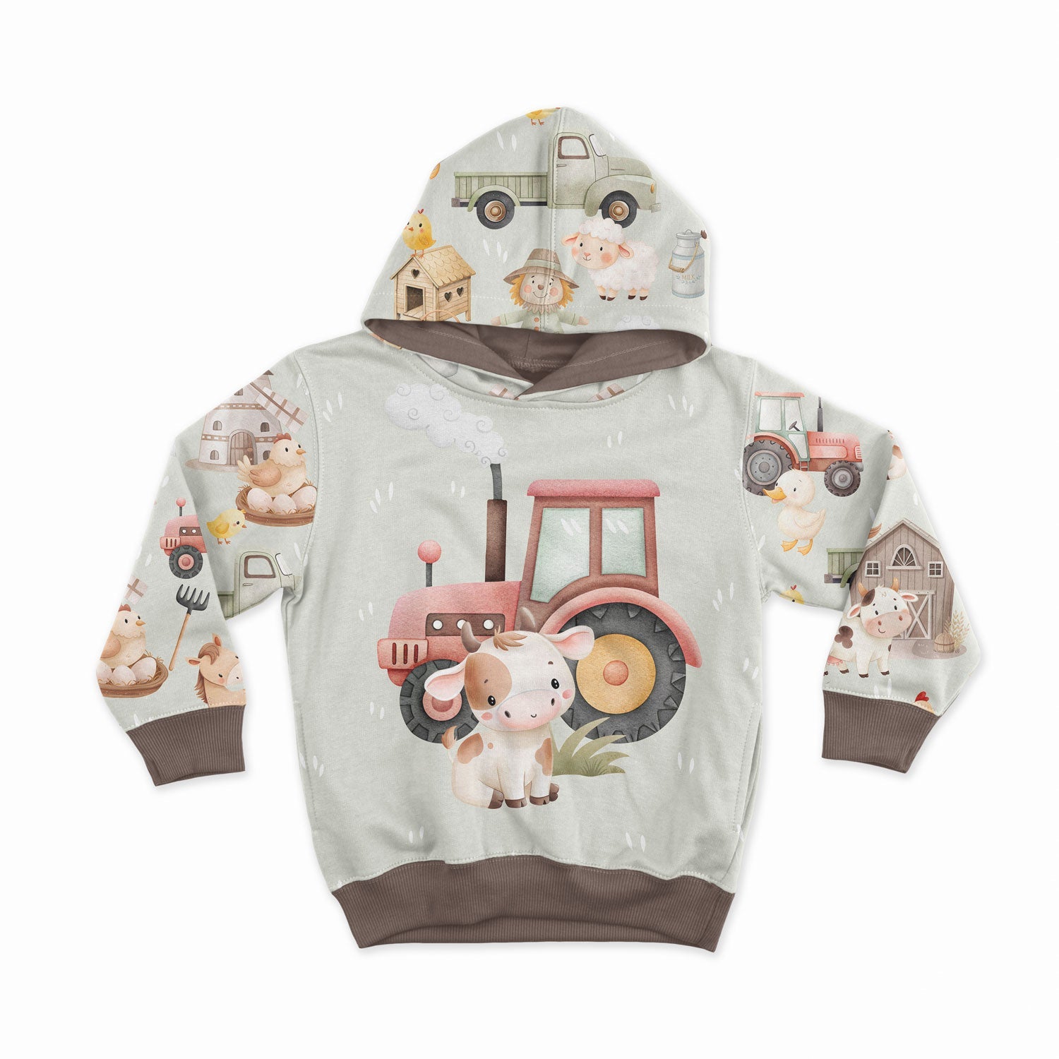 Image of cotton loopback knit - colorful farm life 250 g/m² | Design - 04 – available at Šarlotes audumi