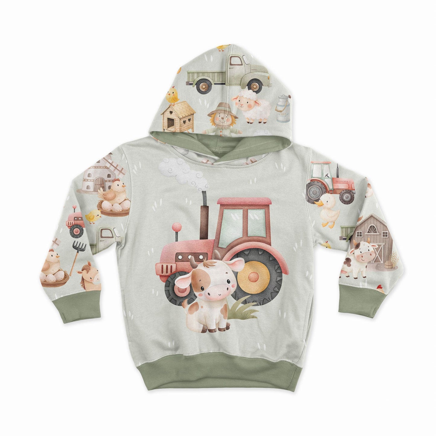 Image of cotton loopback knit - colorful farm life 250 g/m² | Design - 04 – available at Šarlotes audumi