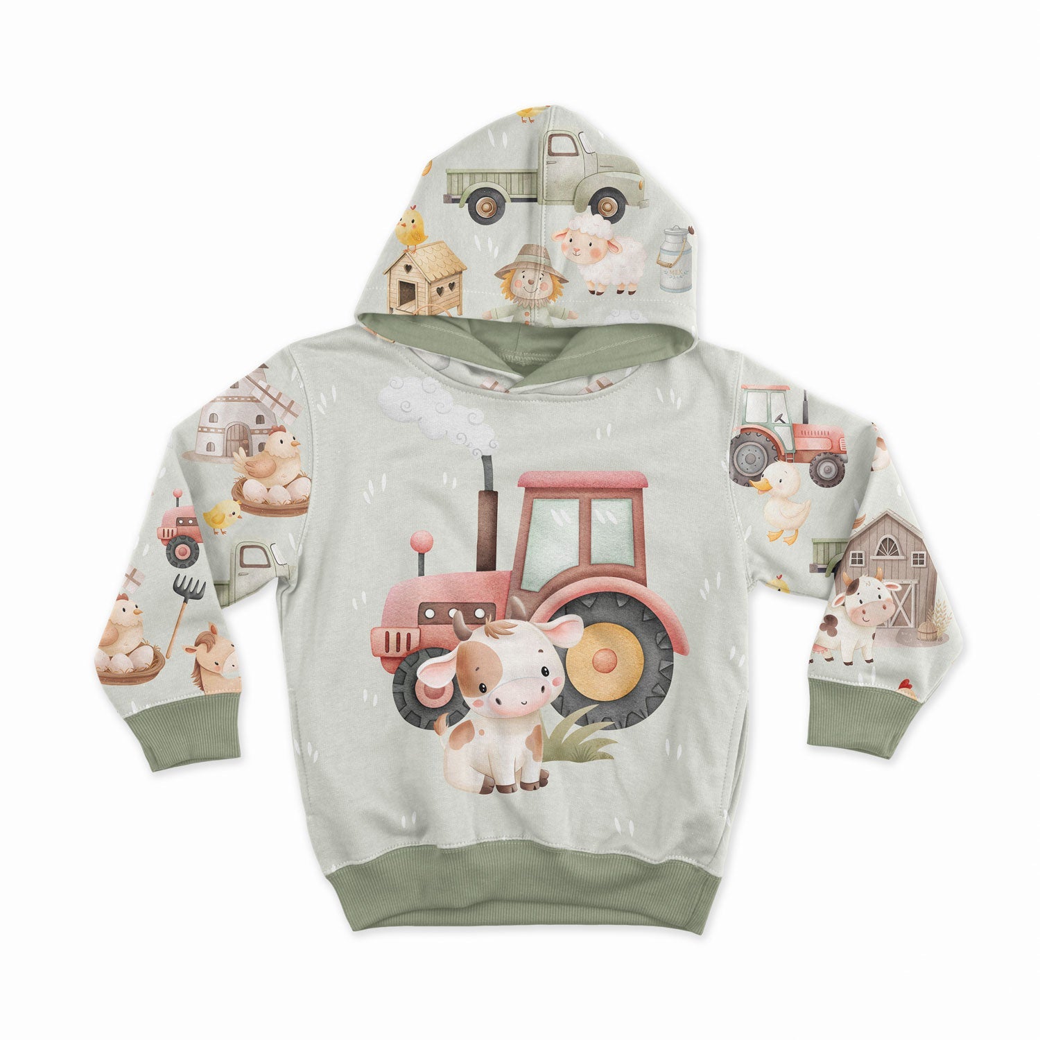 Image of cotton loopback knit - colorful farm life 250 g/m² | Design - 04 – available at Šarlotes audumi