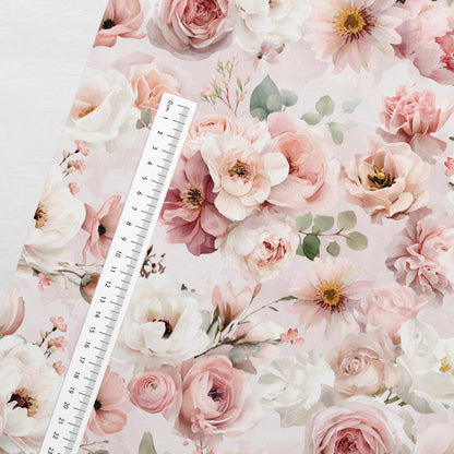 Image of Cotton loopback knit - rose garden 250 g/m² – available at Šarlotes audumi