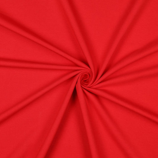 Cotton loopback jersey - red 235 g/m² (GOTS certified)